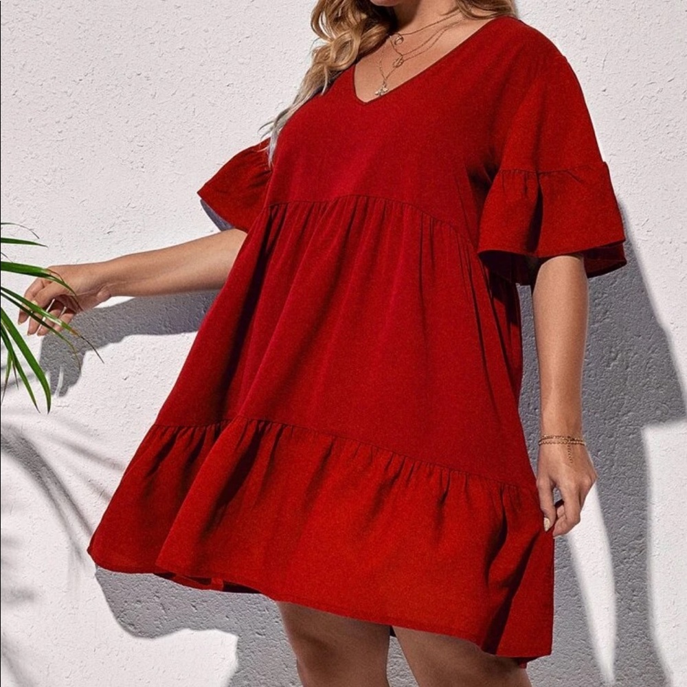 Boho ruffle hem smock dress - Picture 4 of 16